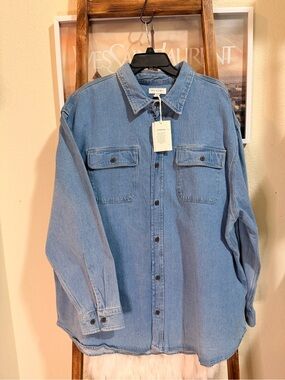 Classic Light Blue Denim Button-Down Shirt